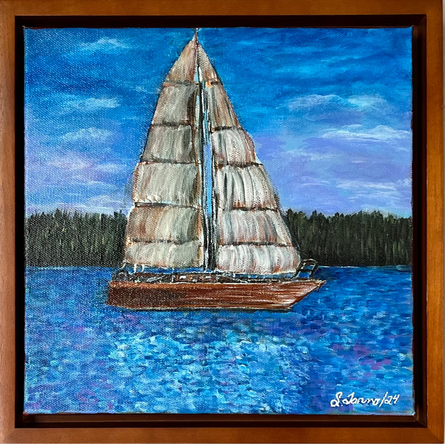 Original Acrylic Painting On Gallery Wrapped Canvas/ Sailboat