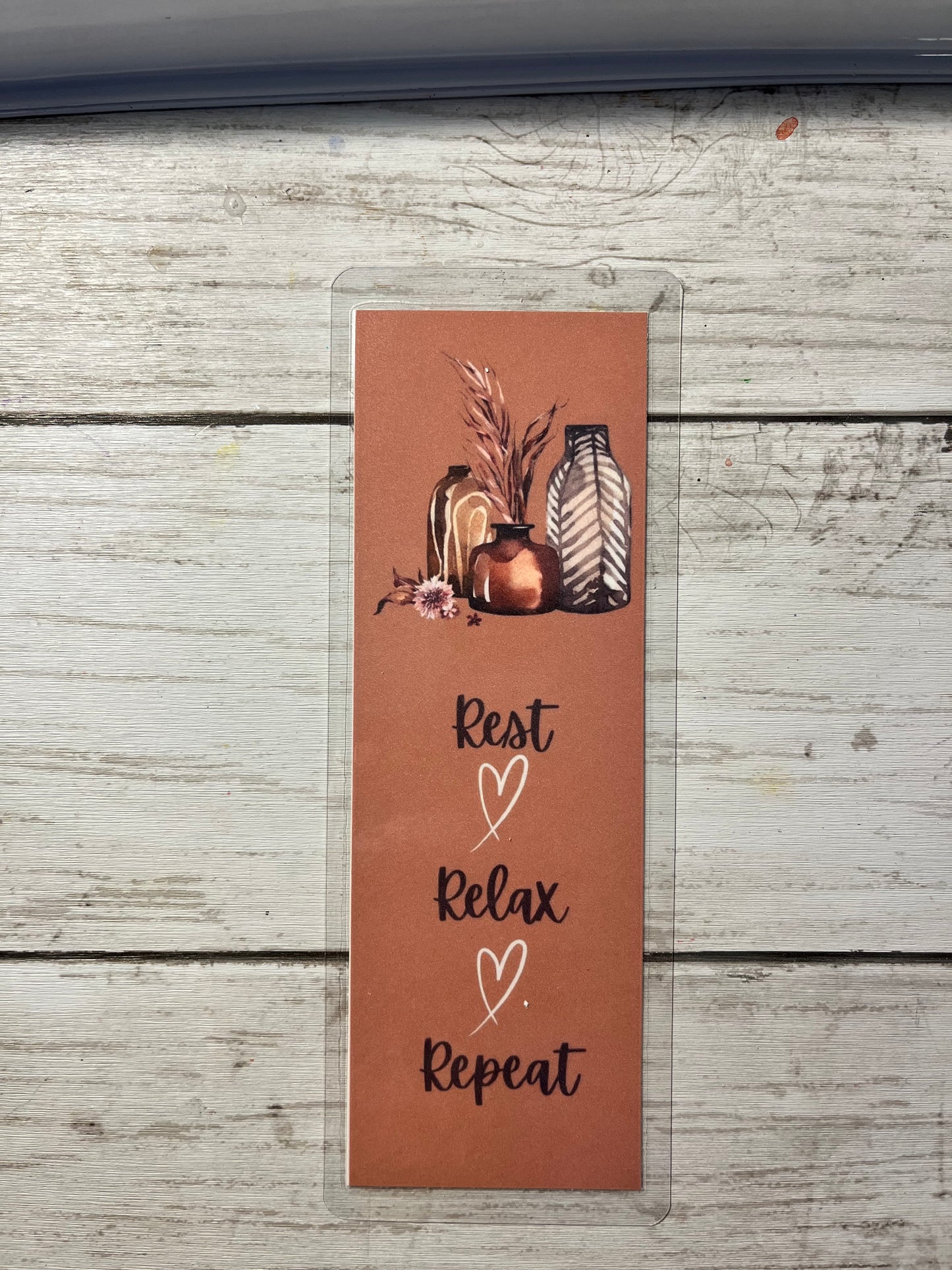 Rest Relax Repeat Laminated Bookmark