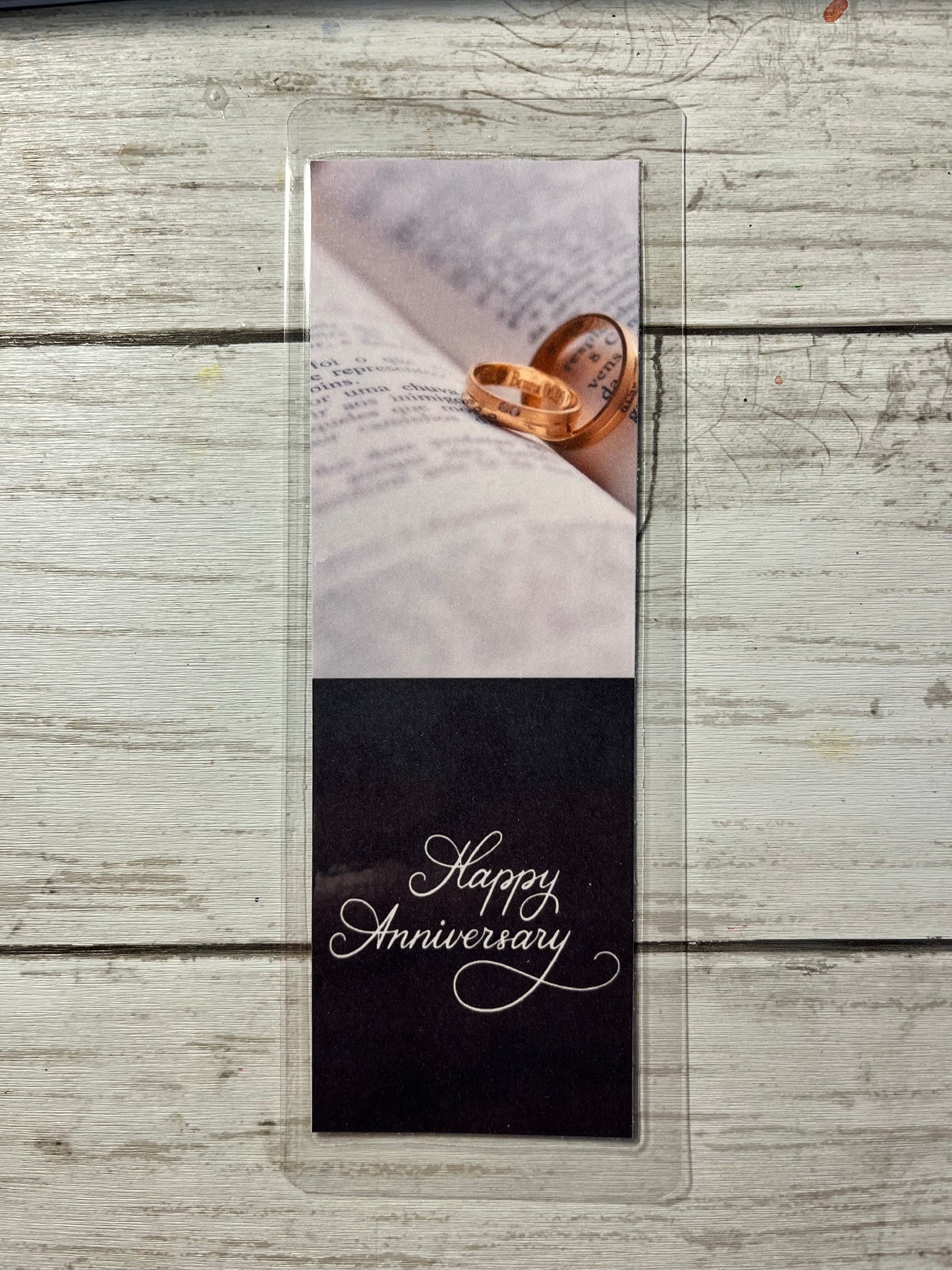 Happy Anniversary Laminated Bookmark