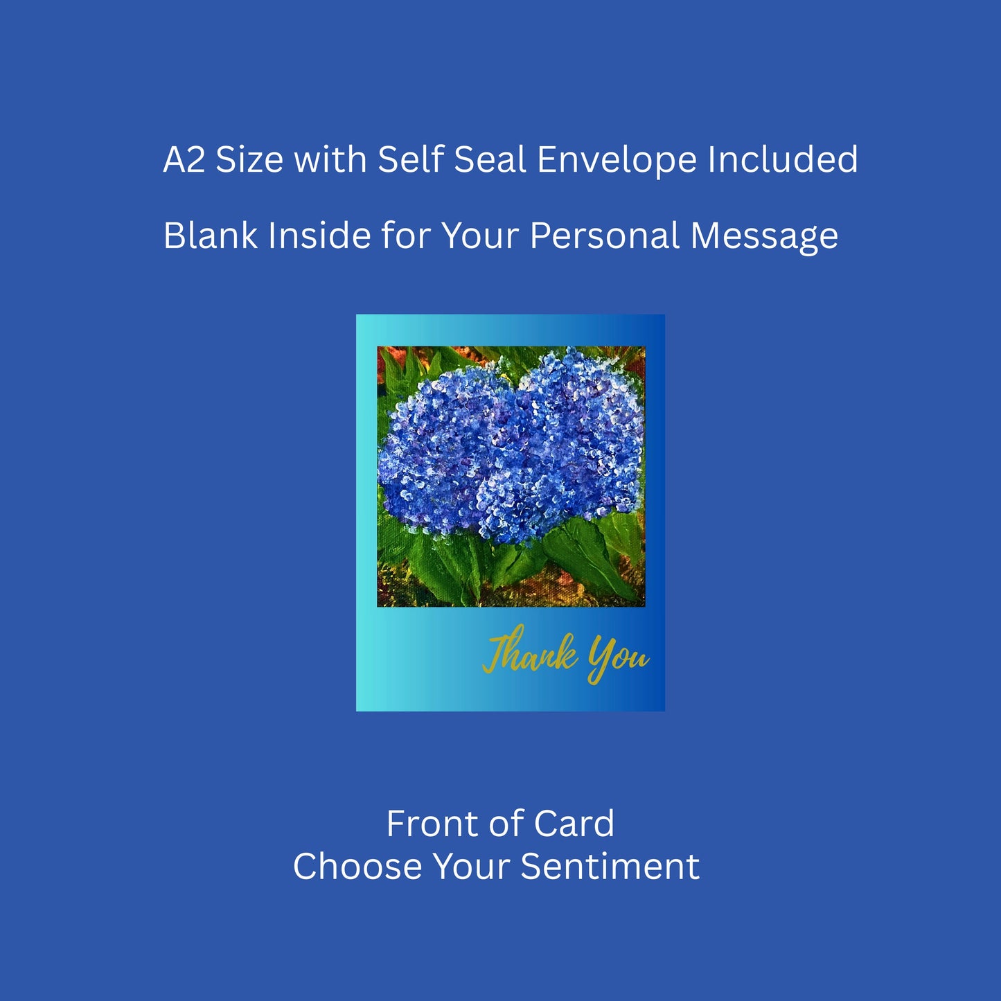 Hydrangea Floral Greeting/Note Card (Choose Sentiment)