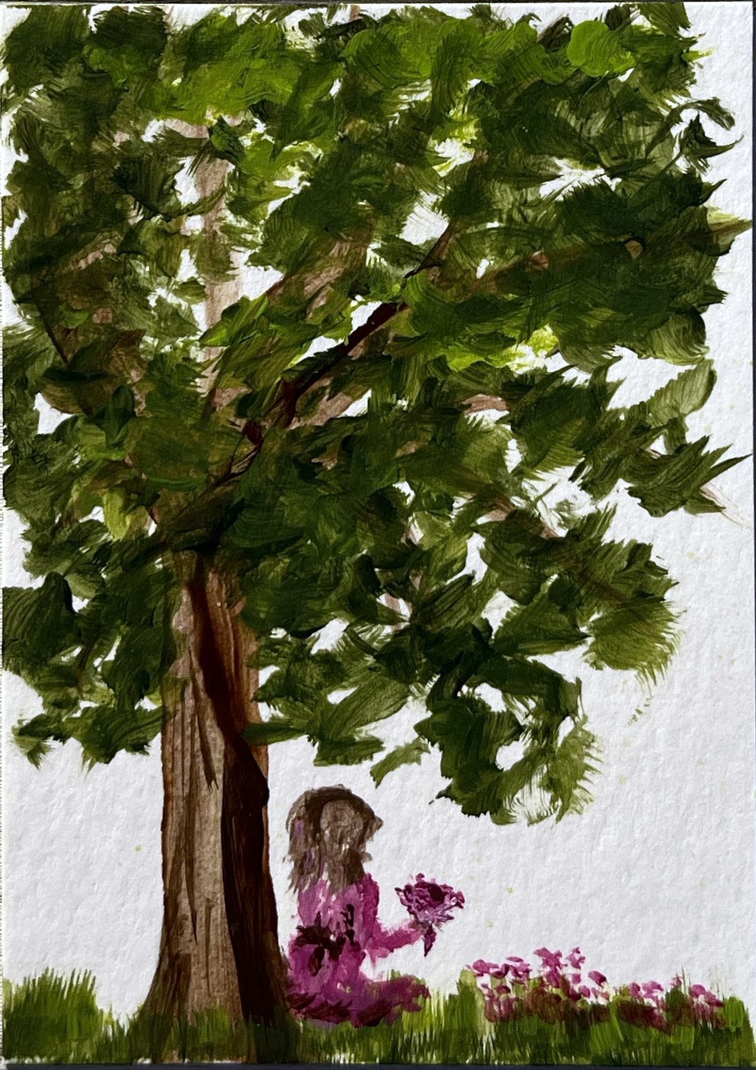 Beauty In All Things Original ACEO Painting In Magnetic Acrylic Frame