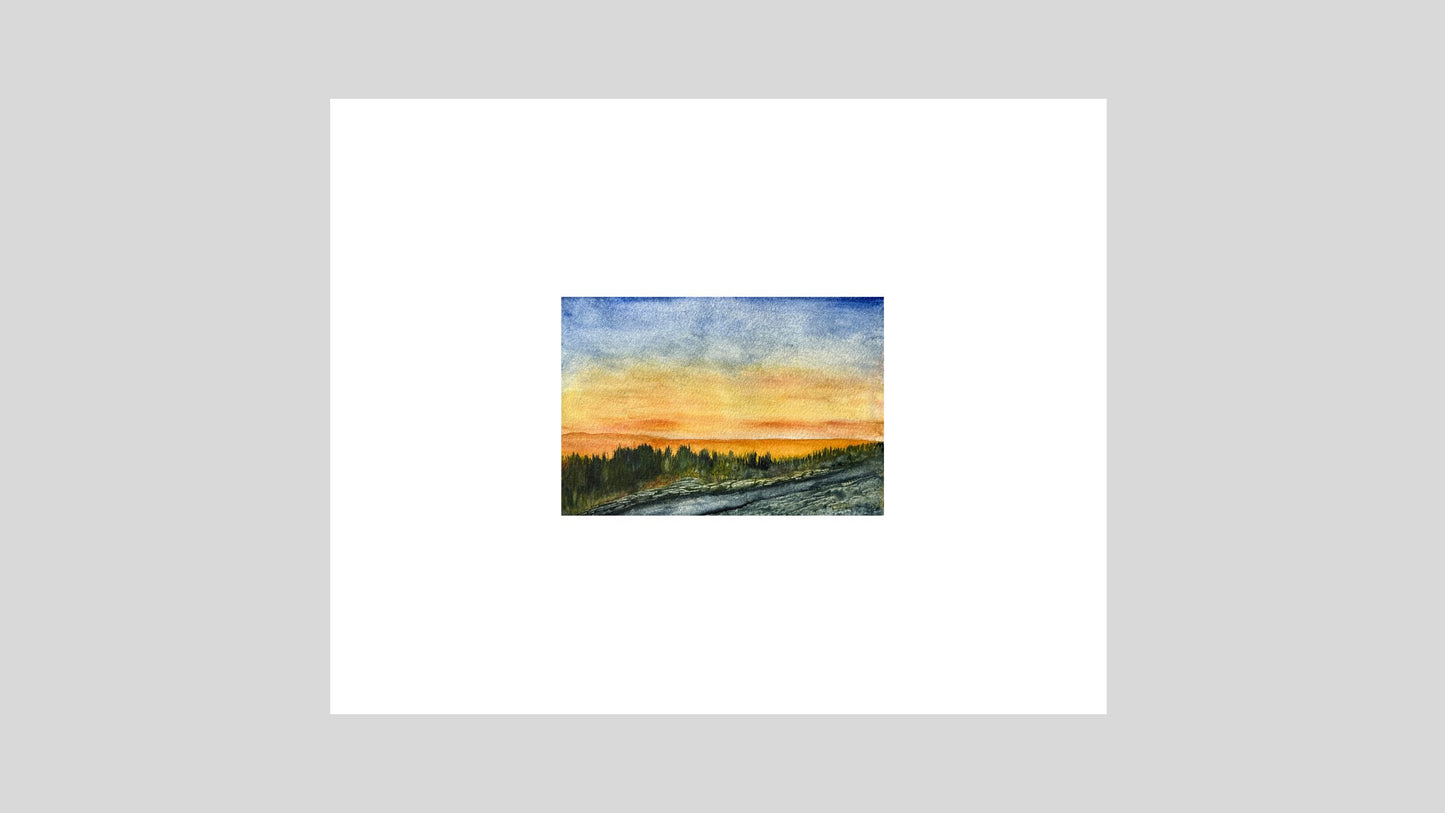 Original “Golden Hour Reverie” Watercolor Painting