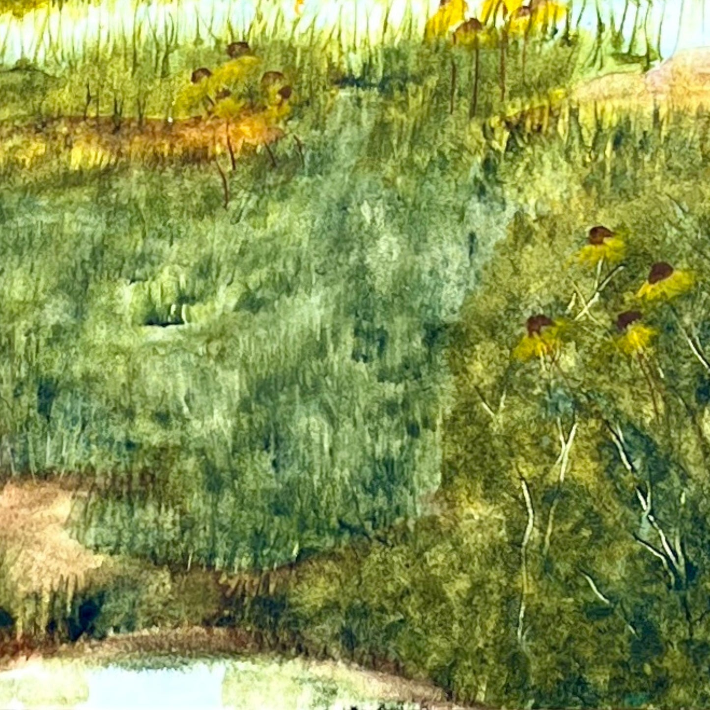 Texas Hill Country Willow City Loop Original Watercolor Painting