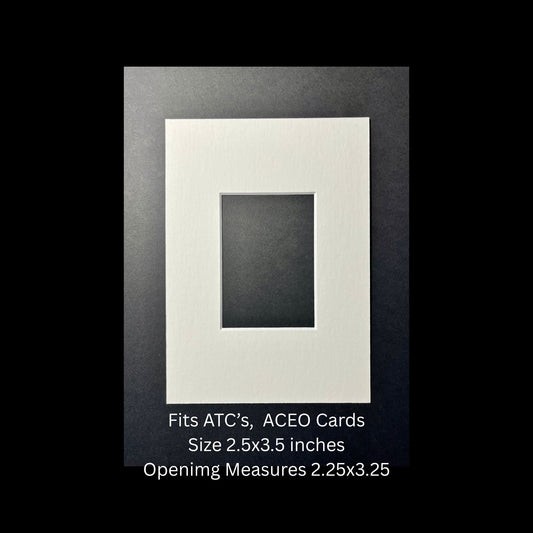 ACEO Picture Framing Mat Fits Any 2.5x3.5 Size Artwork, Photo or Baseball Card