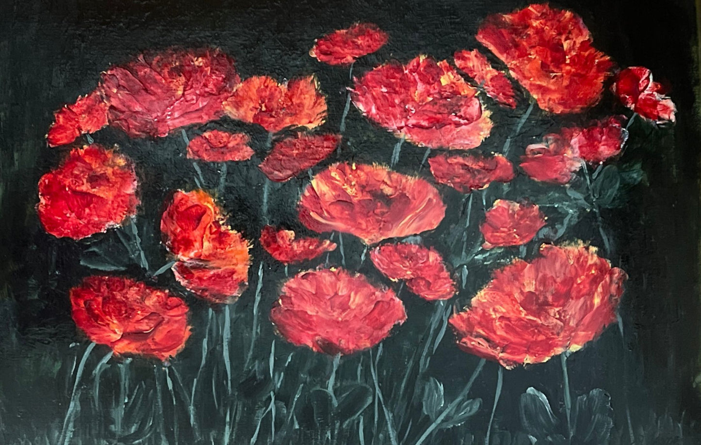 Embers In The Dark Original Acrylic Painting