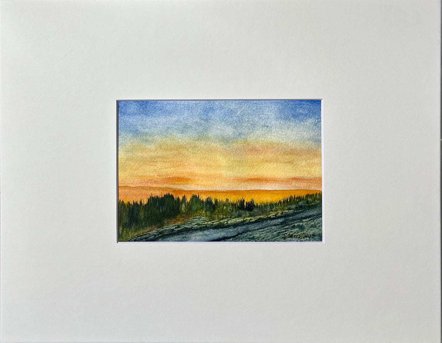 Original “Golden Hour Reverie” Watercolor Painting
