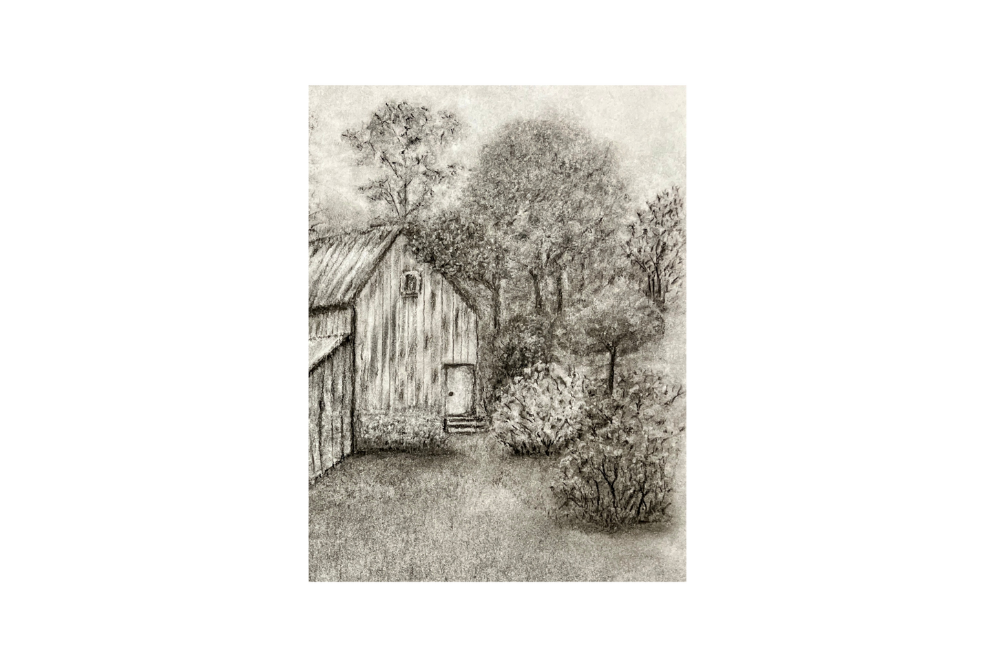 Quiet on the Ridge Original Charcoal Drawing
