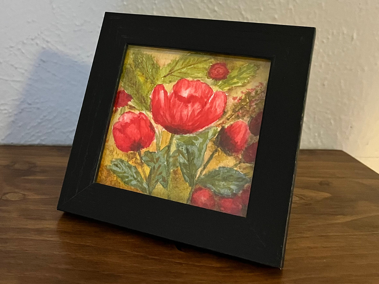 Original Floral Watercolor Framed Artwork