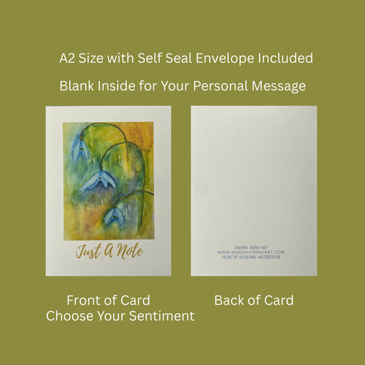 Floral Greeting Card/Note Card (Choose Sentiment)