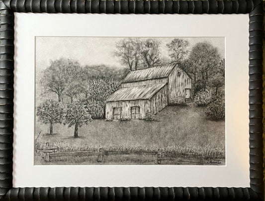 Quiet on the Ridge Original Charcoal Drawing