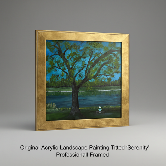 You will be generating high-quality product photos for an online stores product page. The product images should closely match the original products.
      Here is the prompt (IMPORTANT!): """A high-resolution studio shot of the framed acrylic landscape pai
