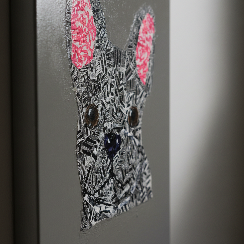 Close-up side profile capturing graphic abstraction and tactile textures with dramatic lighting and layered depth.