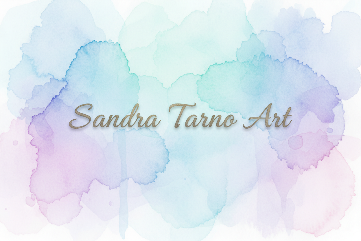 Sandra Tarno Art with watercolor background
