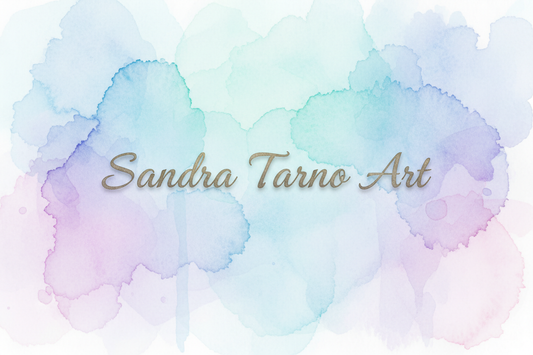 Sandra Tarno Art with watercolor background